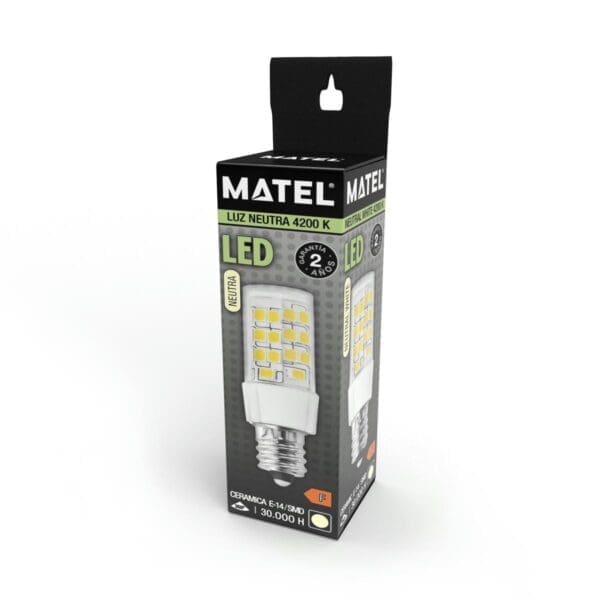LÂMPADA LED TUBULAR MATEL E14 8W NEUTRA - Image 2