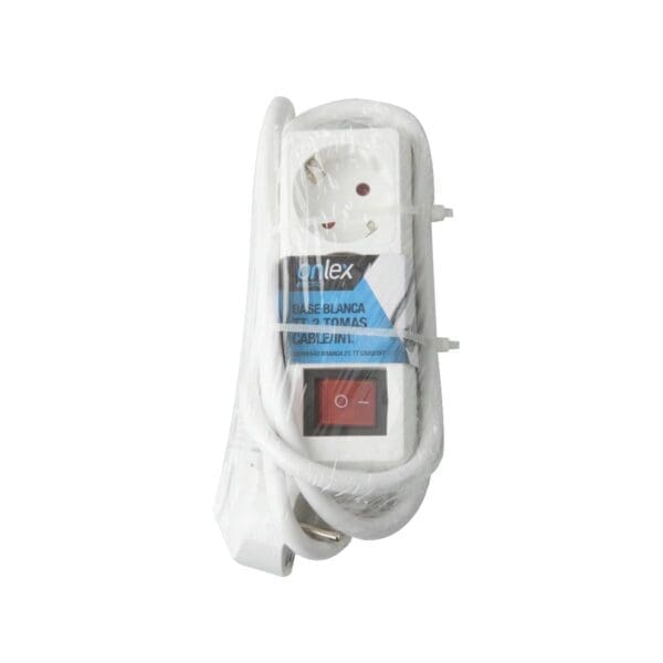 BASE BRANCA ONLEX T/T INTERRUPTOR CABO 3 MTS 2 TOMADAS - Image 2