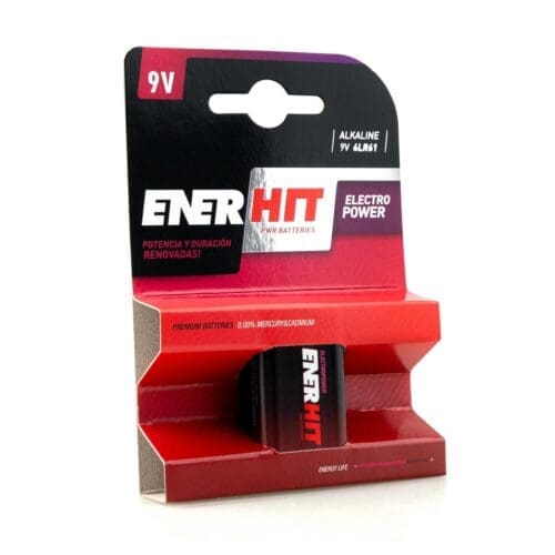 PILHA ENERHIT ALCALINA 6F22-9V BLISTER 1 UNIDADE