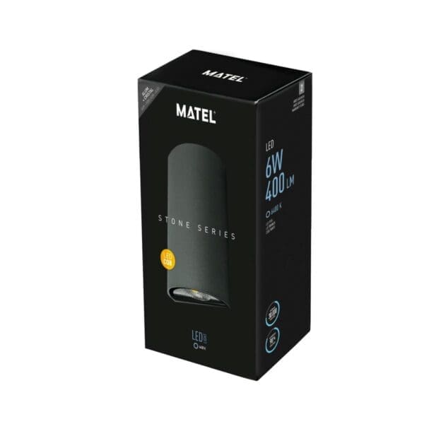 APLIQUE LED LUXE EXTERIOR IP54 MATEL SEMICIRCULAR 6W FRIA - Image 2