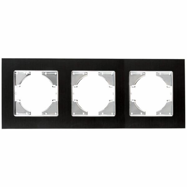 S-EMBUTIR MOLDURA ALUMÍNIO PRETO ONLEX 3 ELEMENTOS HORIZONTAL