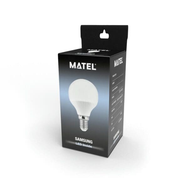 LÂMPADA LED ESFÉRICA MATEL CHIP SAMSUNG E14 5W FRIA - Image 2