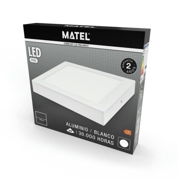 DOWNLIGHT LED SUPERFÍCIE QUADRADO BRANCO MATEL 12W FRIA - Image 2