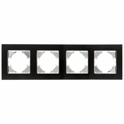 S-EMBUTIR MOLDURA ALUMÍNIO PRETO ONLEX 4 ELEMENTOS HORIZONTAL