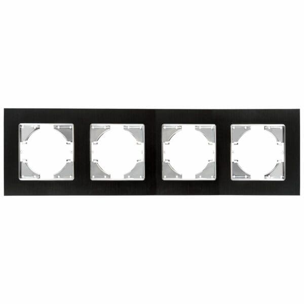 S-EMBUTIR MOLDURA ALUMÍNIO PRETO ONLEX 4 ELEMENTOS HORIZONTAL