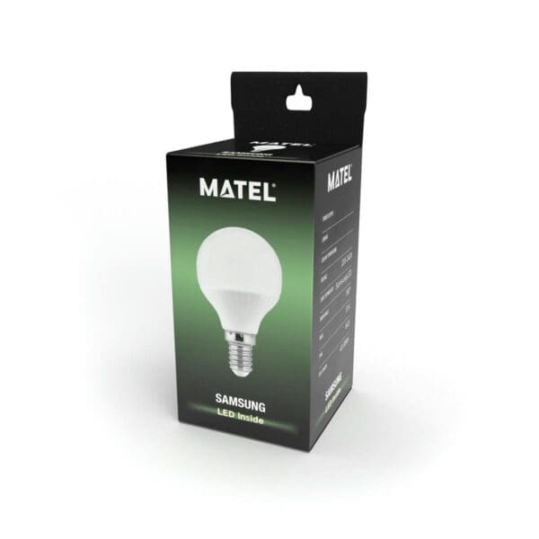LÂMPADA LED ESFÉRICA MATEL CHIP SAMSUNG E14 5W NEUTRA - Image 2