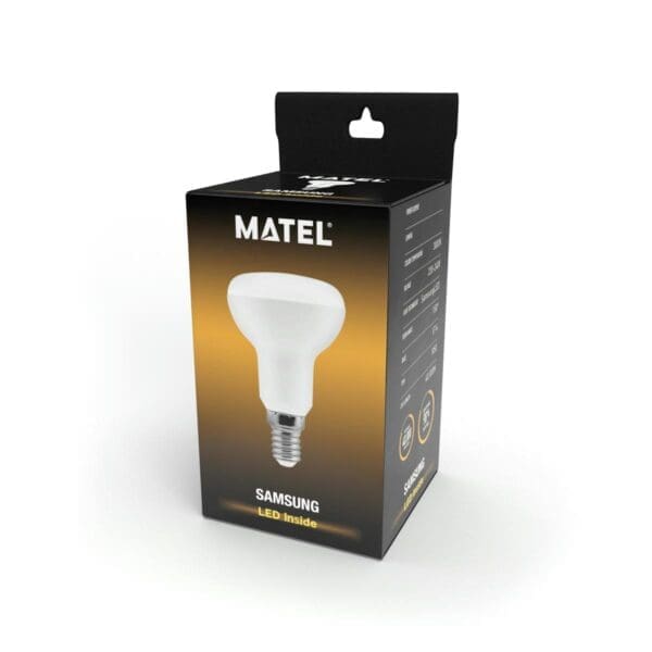 LÂMPADA LED REFLETORA MATEL CHIP SAMSUNG E14 R50 6W QUENTE - Image 2