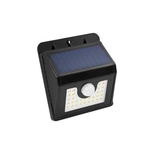 APLIQUE 30 LEDS KORPASS SOLAR SENSOR PRETO 4W