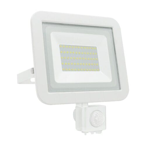 PROJETOR LED COM SENSOR BRANCO MATEL 50W