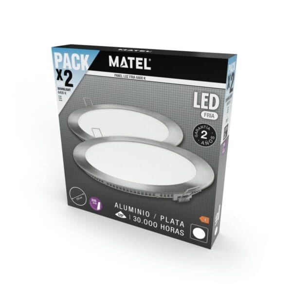 DOWNLIGHT LED MATEL REDONDO PRATA 18W LUZ FRIA (2 UNIDADES) - Image 2