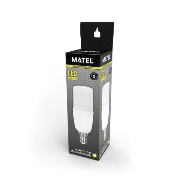 LÂMPADA LED TUBULAR MATEL T37 E14 10W QUENTE - Image 2