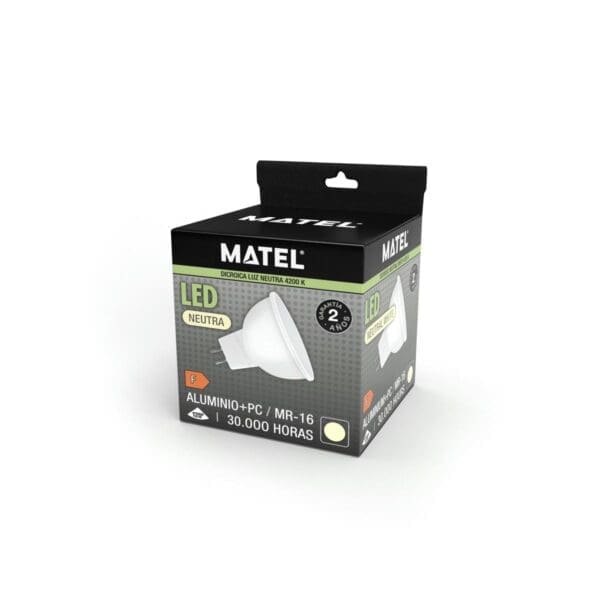 LÂMPADA LED DICROICA MATEL MR16 8W NEUTRA - Image 2