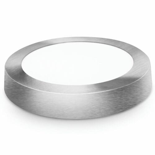 DOWNLIGHT LED SUPERFÍCIE REDONDO PRATA MATEL 12W FRIA