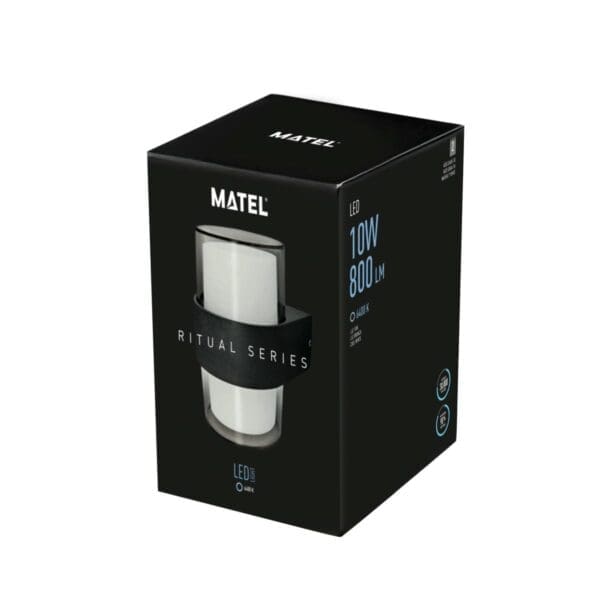 APLIQUE LED LUXE EXTERIOR IP54 MATEL REDONDO 10W FRIA - Image 2