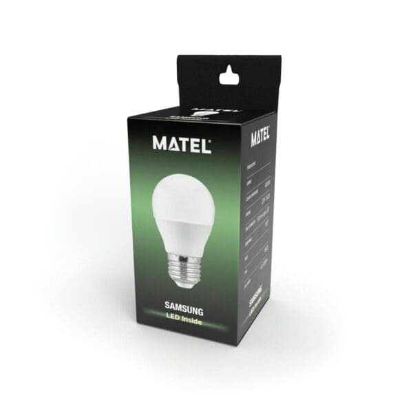 LÂMPADA LED ESFÉRICA MATEL CHIP SAMSUNG E27 8W NEUTRA - Image 2