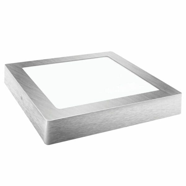 DOWNLIGHT LED SUPERFÍCIE QUADRADO PRATA MATEL 12W NEUTRA