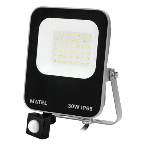 PROJETOR LED ALUMÍNIO MATEL CHIP SAMSUNG SENSOR 30W FRIA