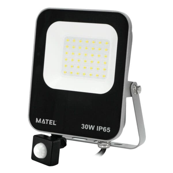 PROJETOR LED ALUMÍNIO MATEL CHIP SAMSUNG SENSOR 30W FRIA