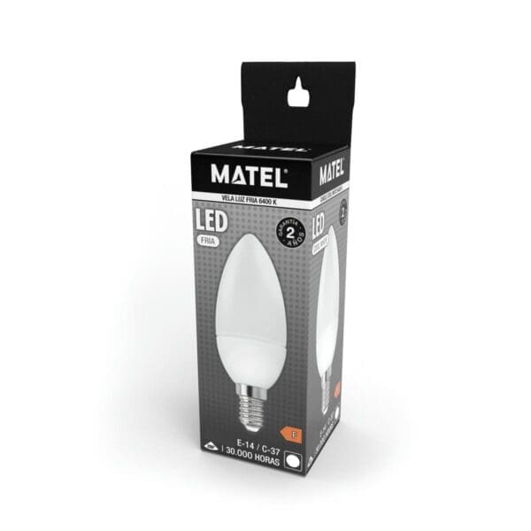 LÂMPADA LED VELA MATEL E14 10W FRIA - Image 2