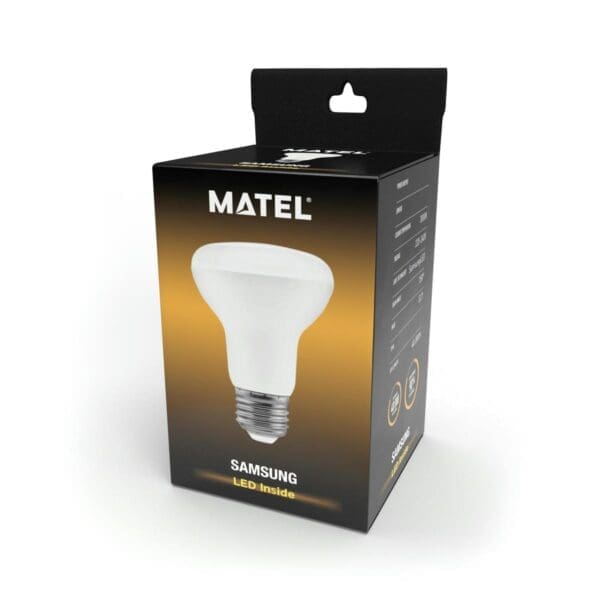 LÂMPADA LED REFLETORA MATEL CHIP SAMSUNG E27 R80 12W QUENTE - Image 2