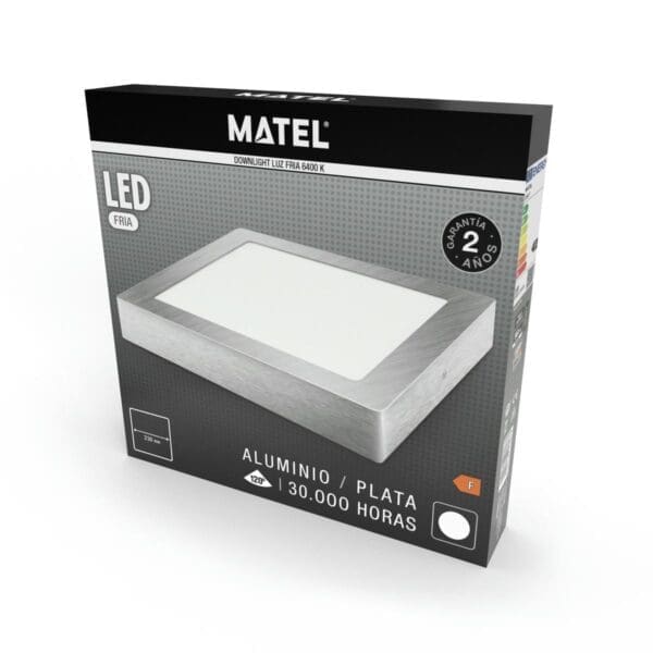 DOWNLIGHT LED SUPERFÍCIE QUADRADO PRATA MATEL 6W FRIA - Image 2