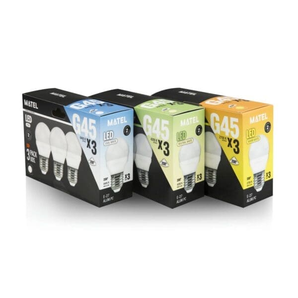 LÂMPADA LED ESFÉRICA MATEL E27W FRIO (3 UNIDADES) - Image 2