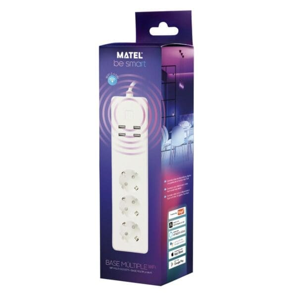 BASE MÚLTIPLA USB MATEL SMART WIFI 3 TOMADAS 1,8M - Image 2