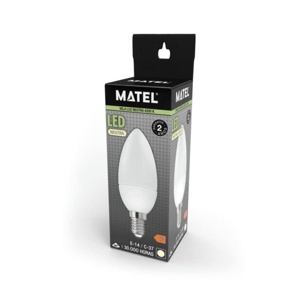 LÂMPADA LED VELA MATEL E14 10W NEUTRA - Image 2