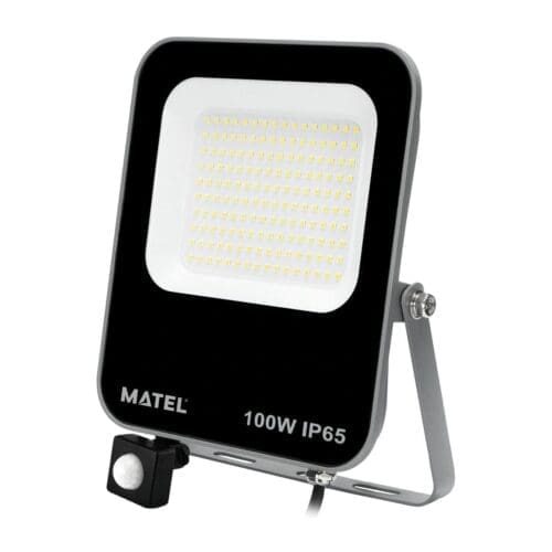 PROJETOR LED ALUMÍNIO MATEL CHIP SAMSUNG SENSOR 100W FRIA