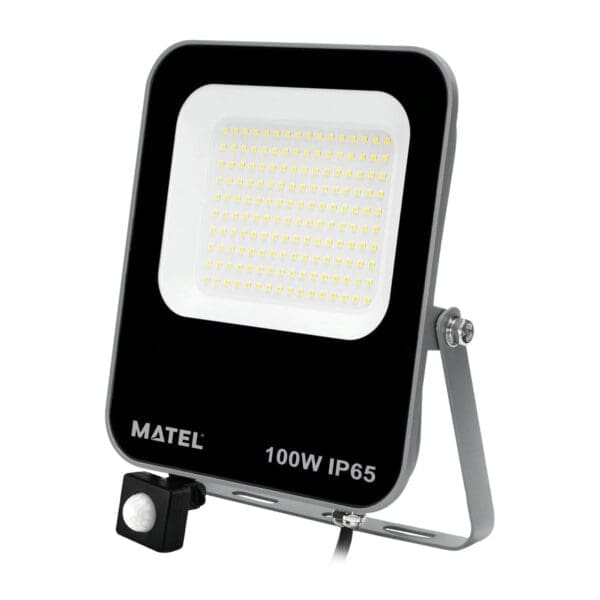 PROJETOR LED ALUMÍNIO MATEL CHIP SAMSUNG SENSOR 100W FRIA