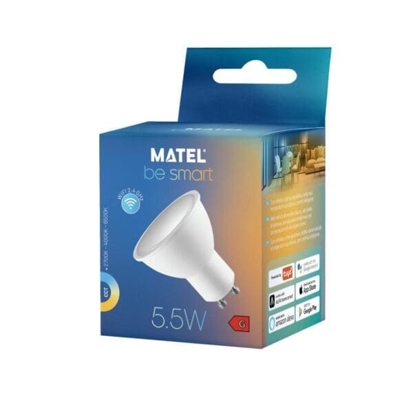 LÂMPADA LED DICRÓICA MATEL SMART WIFI GU10 5,5W CCT - Image 2