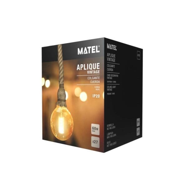 APLIQUE VINTAGE PENDENTE E-27 MATEL CORDA 1M - Image 2