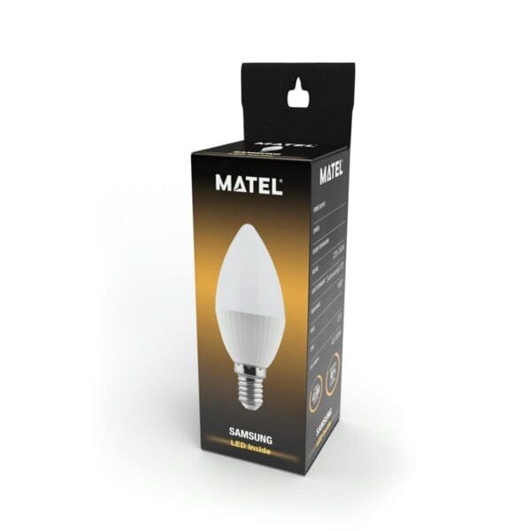 LÂMPADA LED VELA MATEL CHIP SAMSUNG E14 5W QUENTE - Image 2