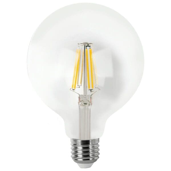 LÂMPADA LED GLOBO FILAMENTO MATEL E27 G95 12W QUENTE CLARA