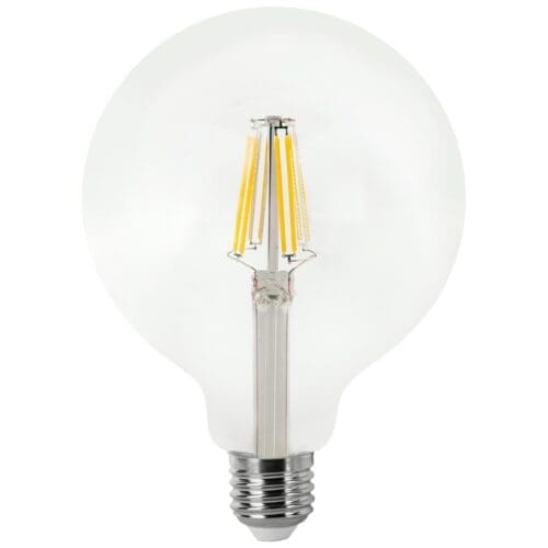 LÂMPADA LED GLOBO FILAMENTO MATEL E27 G125 12W QUENTE CLARA
