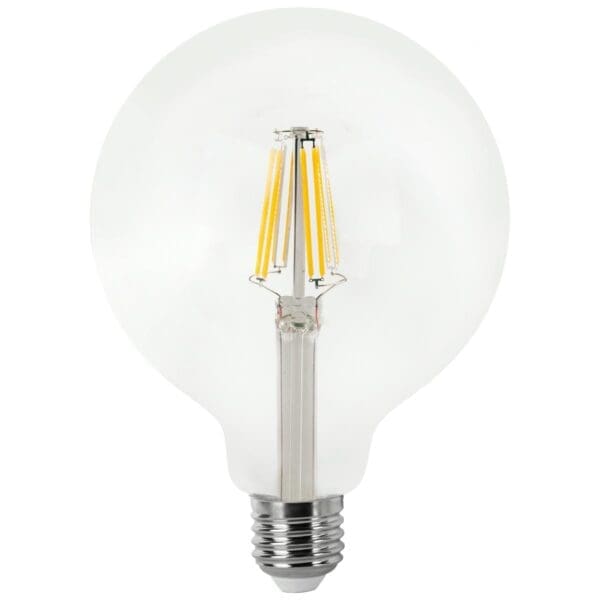 LÂMPADA LED GLOBO FILAMENTO MATEL E27 G125 12W QUENTE CLARA