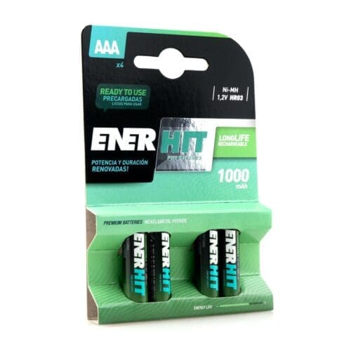 PILHA ENERHIT RECARGÁVEL HR03 1000MAH BLISTER 4 UNIDADES