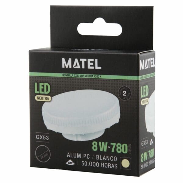 LÂMPADA LED MATEL GX53 8W QUENTE - Image 2