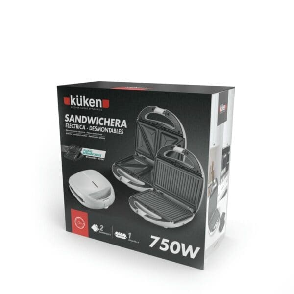 SANDUICHEIRA DESMONTÁVEL DUPLA PLACA 750W KÜKEN - Image 2