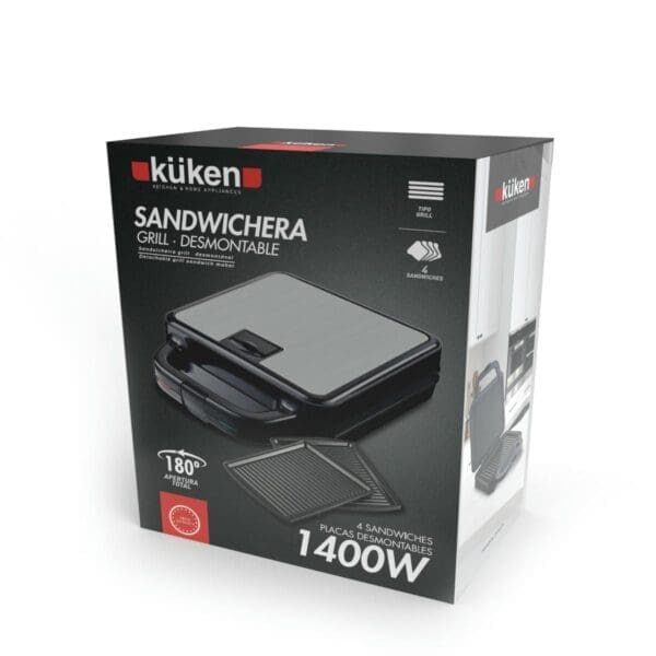 SANDUICHEIRA DESMONTÁVEL GRILL 1400W KÜKEN - Image 2