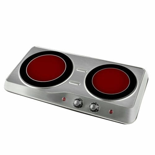 PLACA A GÁS INOX VITRO 2 QUEIMADORES 2000W KÜKEN