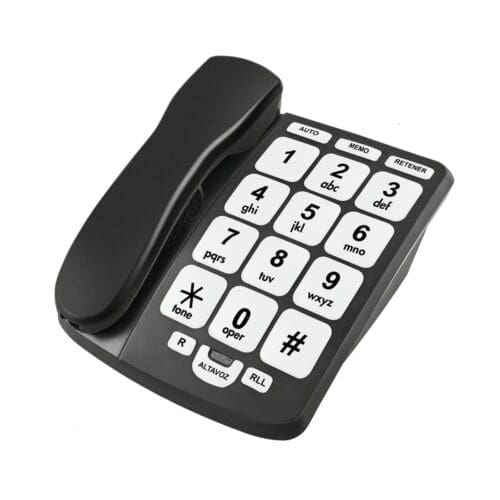 TELEFONE DE MESA PRETO COM TECLAS GRANDES KÜKEN