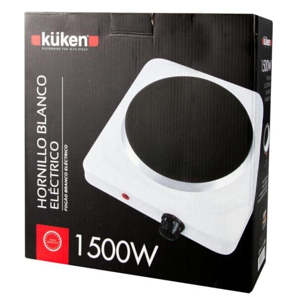PLACA ELÉTRICA BRANCA 1 QUEIMADOR 1500W KÜKEN - Image 2