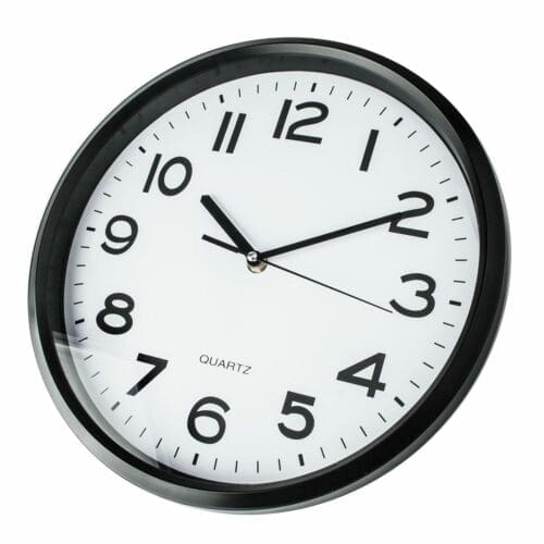 RELÓGIO DE COZINHA BRANCO/PRETO REDONDO 30CM KÜKEN