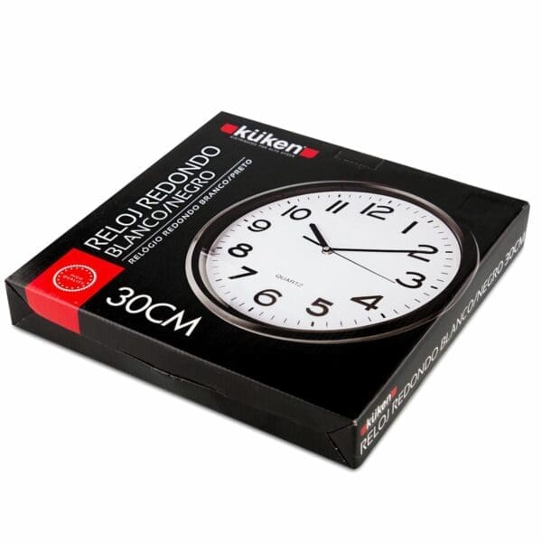 RELÓGIO DE COZINHA BRANCO/PRETO REDONDO 30CM KÜKEN - Image 2