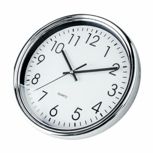 RELÓGIO DE COZINHA BRANCO/CROMADO REDONDO 25CM KÜKEN