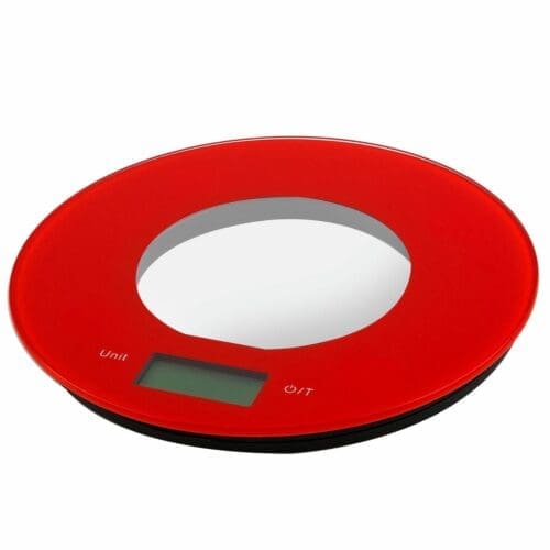 BALANÇA DE COZINHA ELETRÓNICA REDONDA 5KG VERMELHA KÜKEN