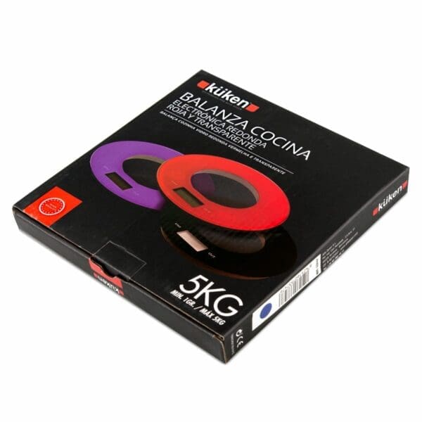 BALANÇA DE COZINHA ELETRÓNICA REDONDA 5KG VERMELHA KÜKEN - Image 2