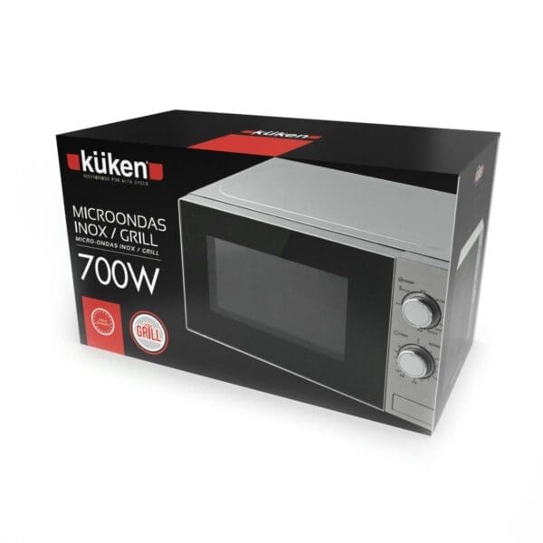 MICRO-ONDAS KÜKEN 700W 20L INOX COM GRILL - Image 2