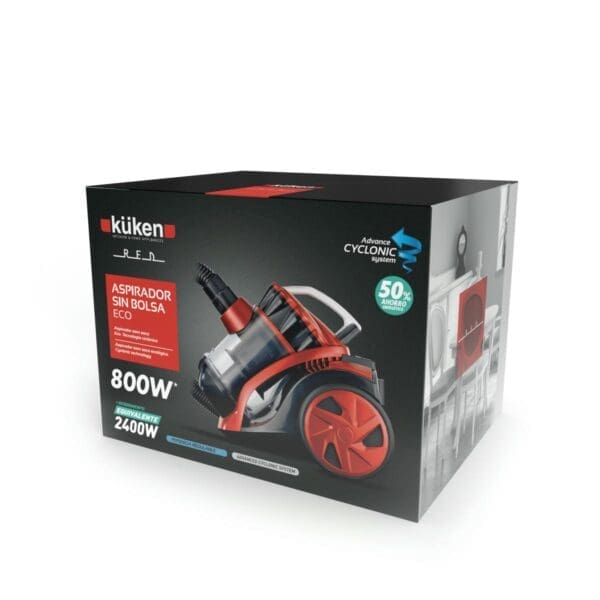 ASPIRADOR SEM SACO 800W (2400W) VERMELHO KÜKEN - Image 2